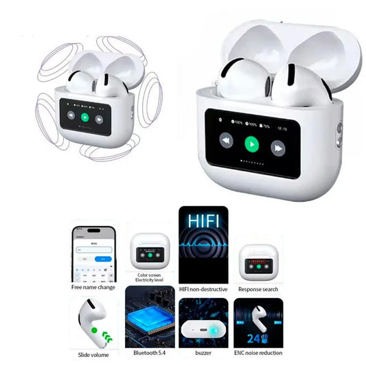A10 Pro – In-Ear Bluetooth con Pantalla Táctil y Audio Premium